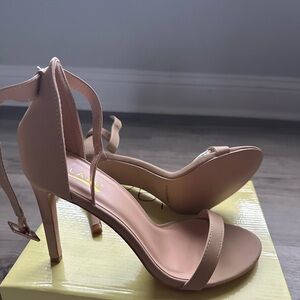 Glaze Nude Ankle-Tie Stiletto Sandals